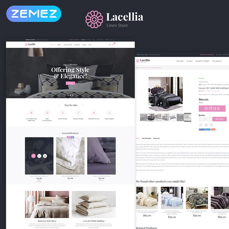 Lacellia – Thème Magento 2 pour Boutique de linge