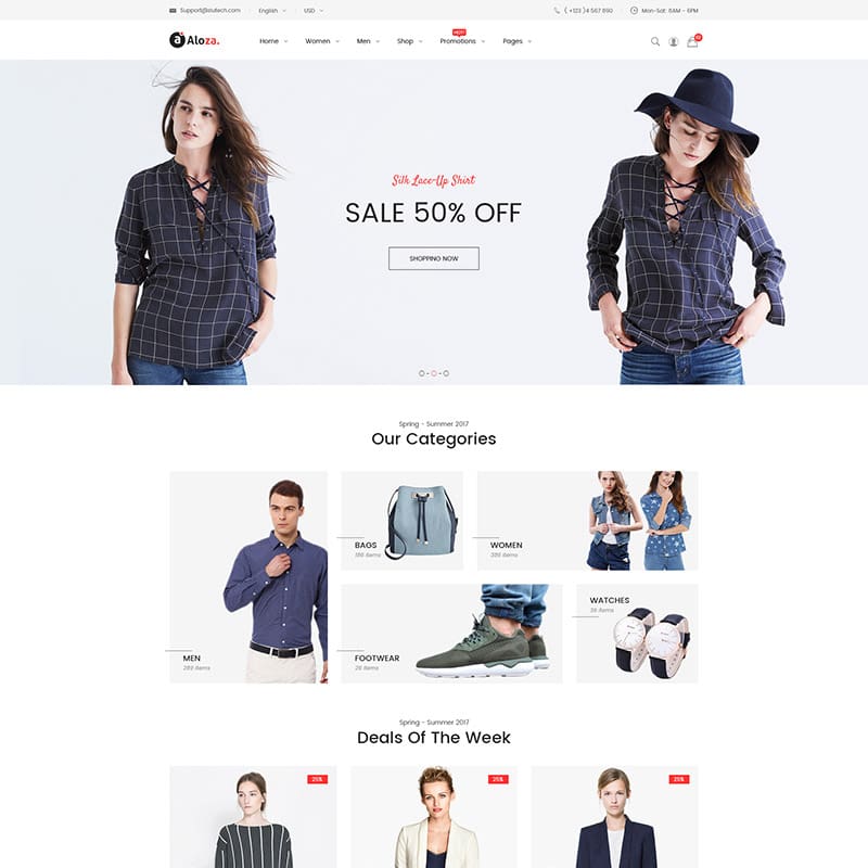 Aloza – Thème Magento 2 adaptatif pour boutique de mode