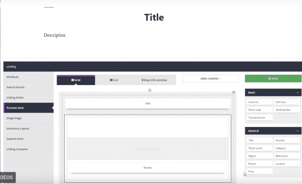 Preview item ulisting plugin wordpress