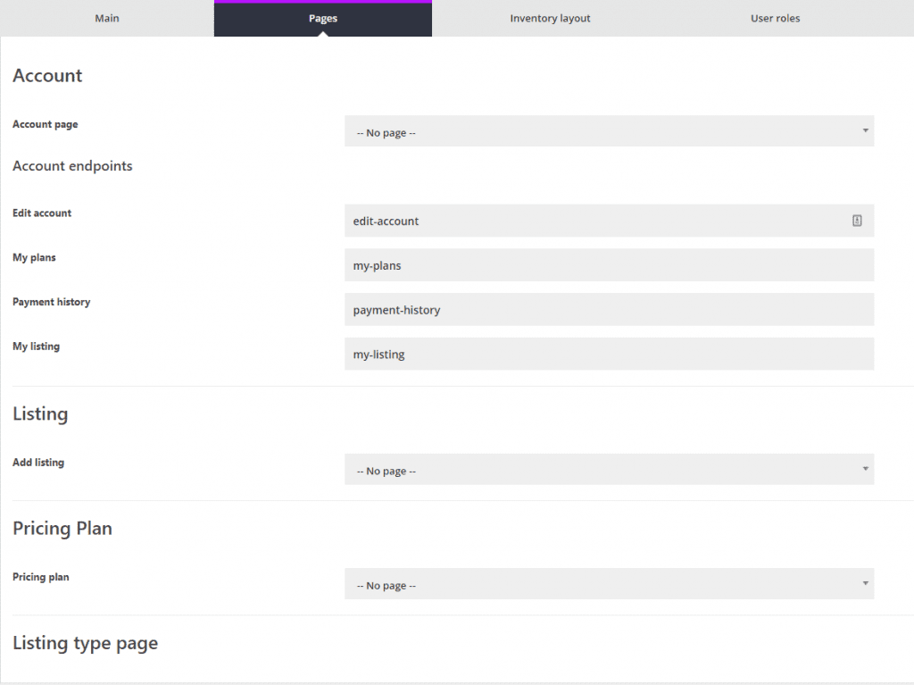 Settings ulisting plugin wordpress