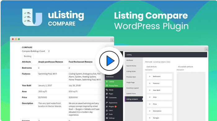 Ulisting compare addons wordpress