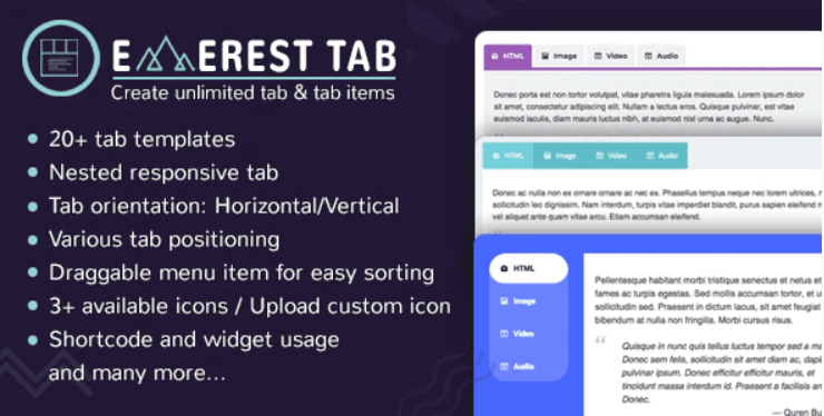 Everest tab plugin wordpress onglet Everest tab plugin wordpress onglet