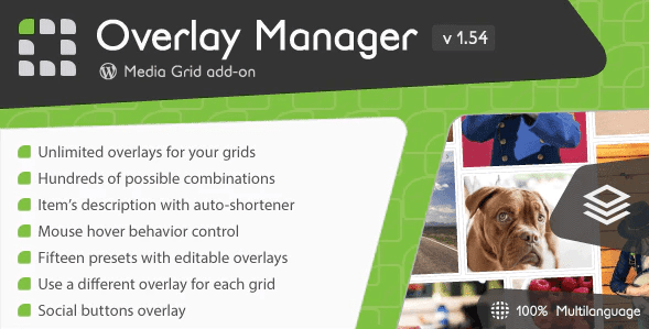 Media Grid Overlay Manager add on plugin wordpress