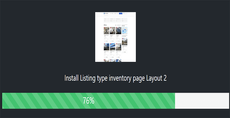 Homepress demo import progression Homepress demo import progression