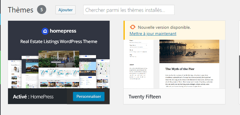Homepress gérer thème wordpress Homepress gérer thème wordpress