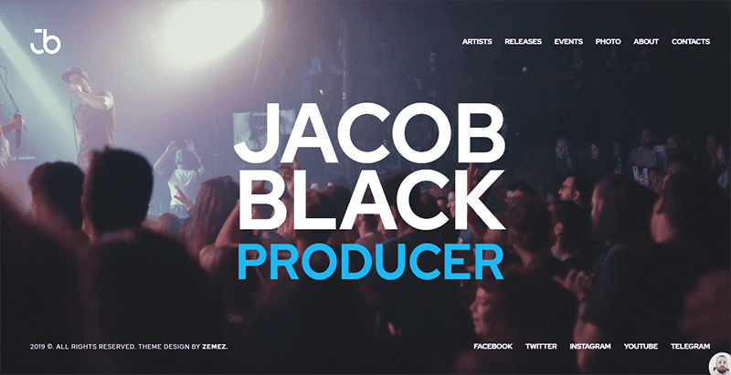 Jacob black theme worpress créer site web evenement Jacob black theme worpress créer site web evenement