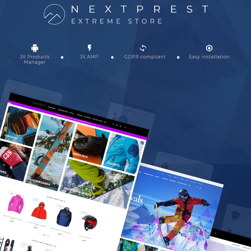 77330 big Nextprest - Thème PrestaShop Bootstrap Ecommerce propre pour magasin de sports extrêmes