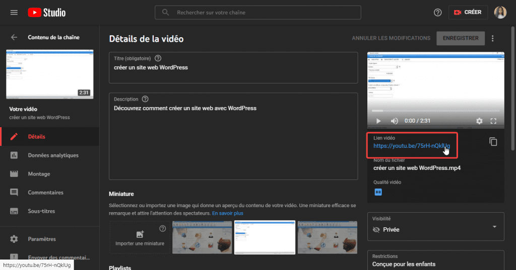 creer-un-compte-youtube-et-ajouter-videos-wordpress-8 » BlogPasCher Comment ajouter des vidéos YouTube sur WordPress