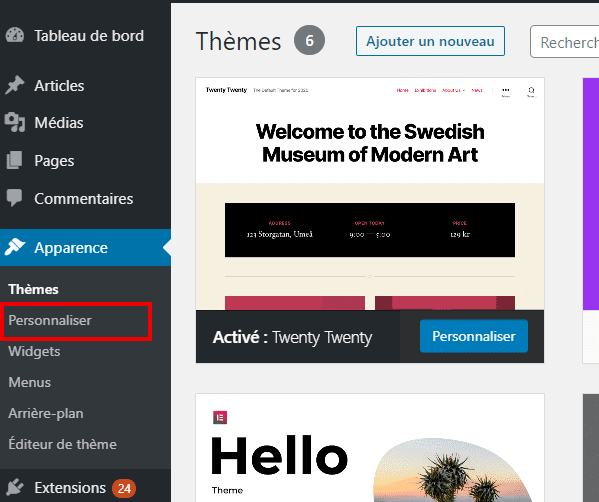Accès au customizer de WordPress pour personnaliser le thème » BlogPasCher Accès au customizer de WordPress pour personnaliser le thème