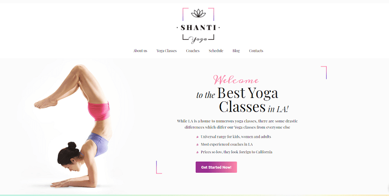 shanti - thèmes WordPress pour créer un site web de Yoga Shanti - meilleurs thèmes WordPress de Yoga