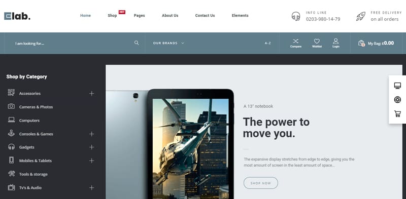 Thème wordpress elab demo contemporary