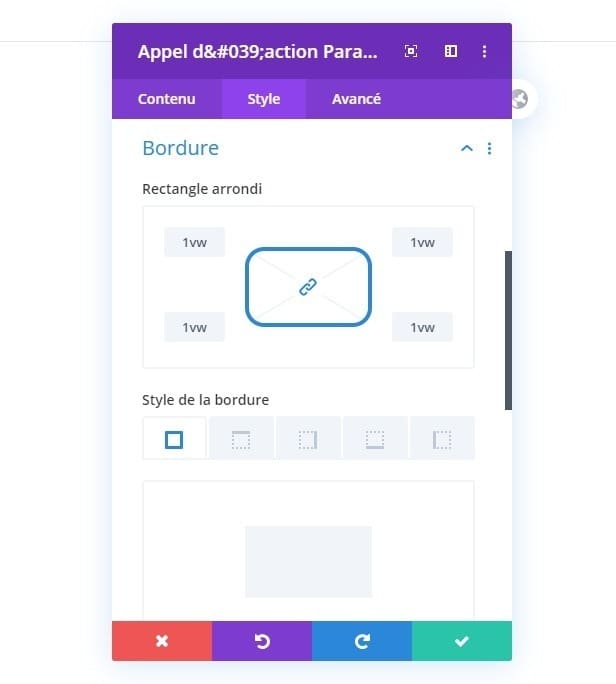 Configuration bordure arrondies module appel a laction Configuration bordure arrondies module appel a laction