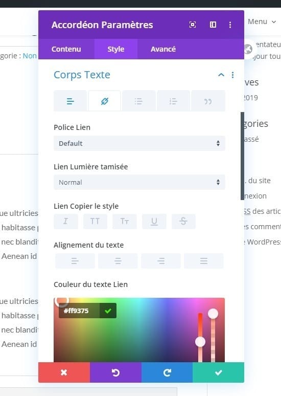 Configuration couleur lien woocommerce Configuration couleur lien woocommerce