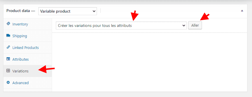 Créer des variations woocommerce Créer des variations woocommerce