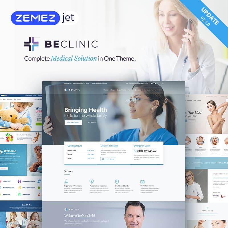 BeClinic - thème WordPress polyvalent pour site médical