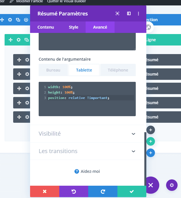 Code css pour contenu module résumé Code css pour contenu module résumé
