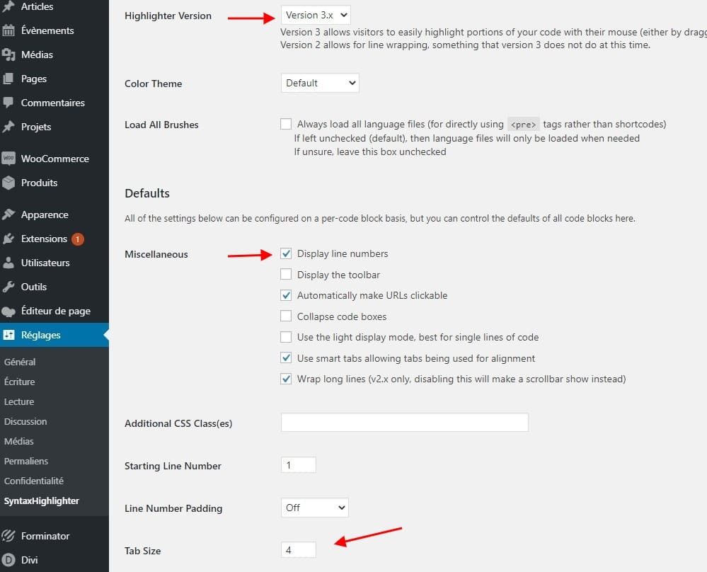 Configuration syntaxhighlighter Configuration syntaxhighlighter