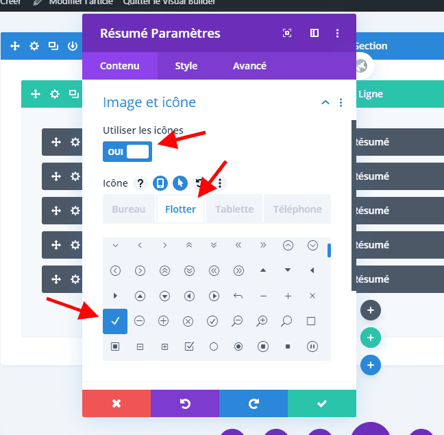 Utiliser des icones au survol divi Utiliser des icones au survol divi