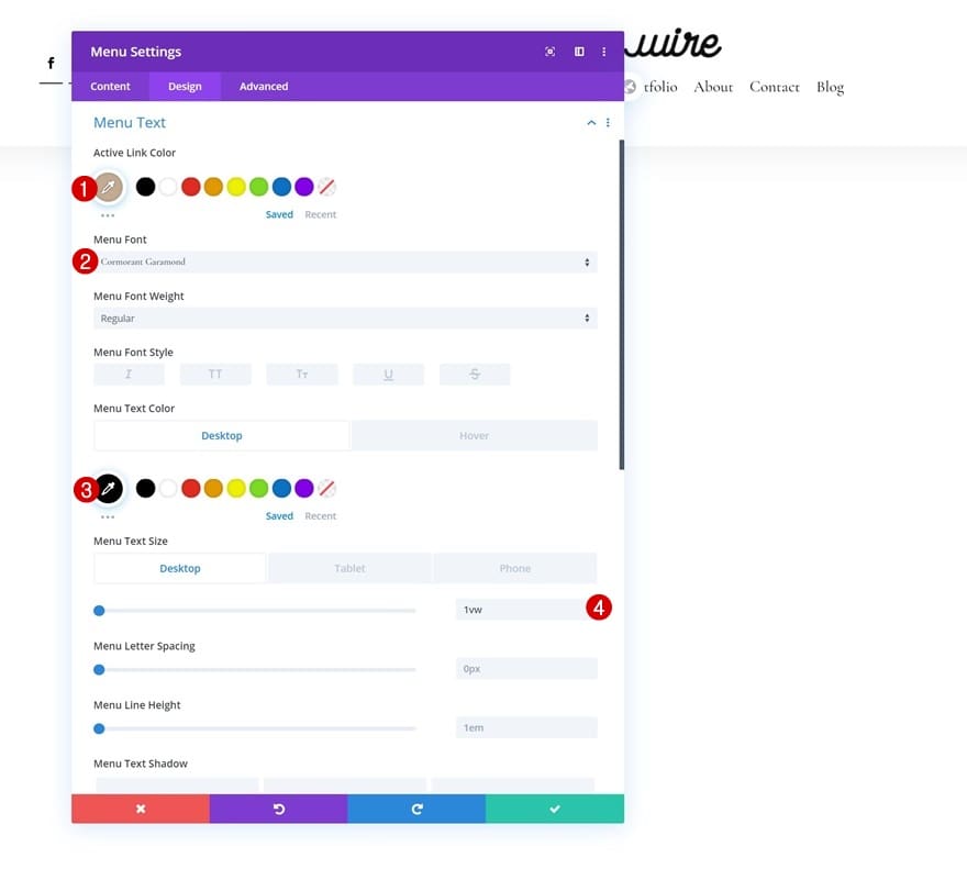 Configuration liens menu module divi Configuration liens menu module divi