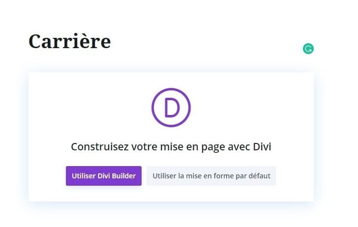 Créer une page carrière divi Créer une page carrière divi