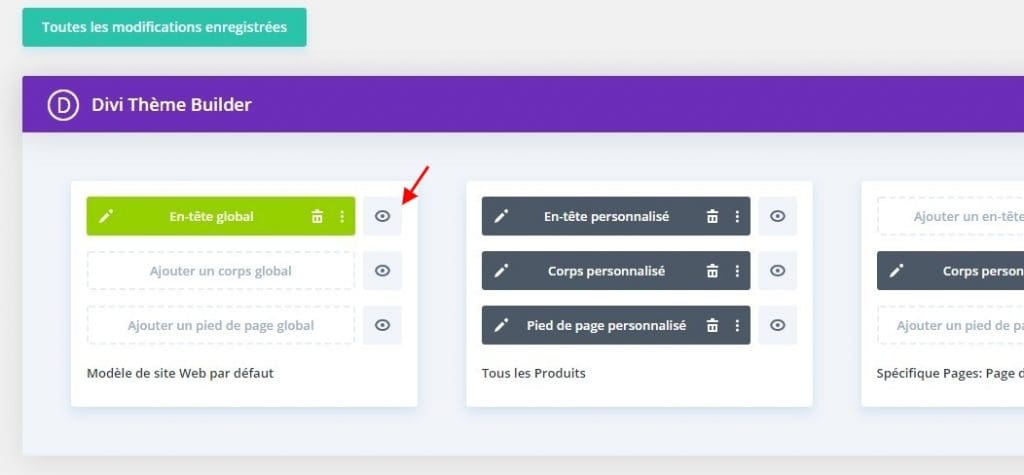 Divi builder entete global Divi builder entete global
