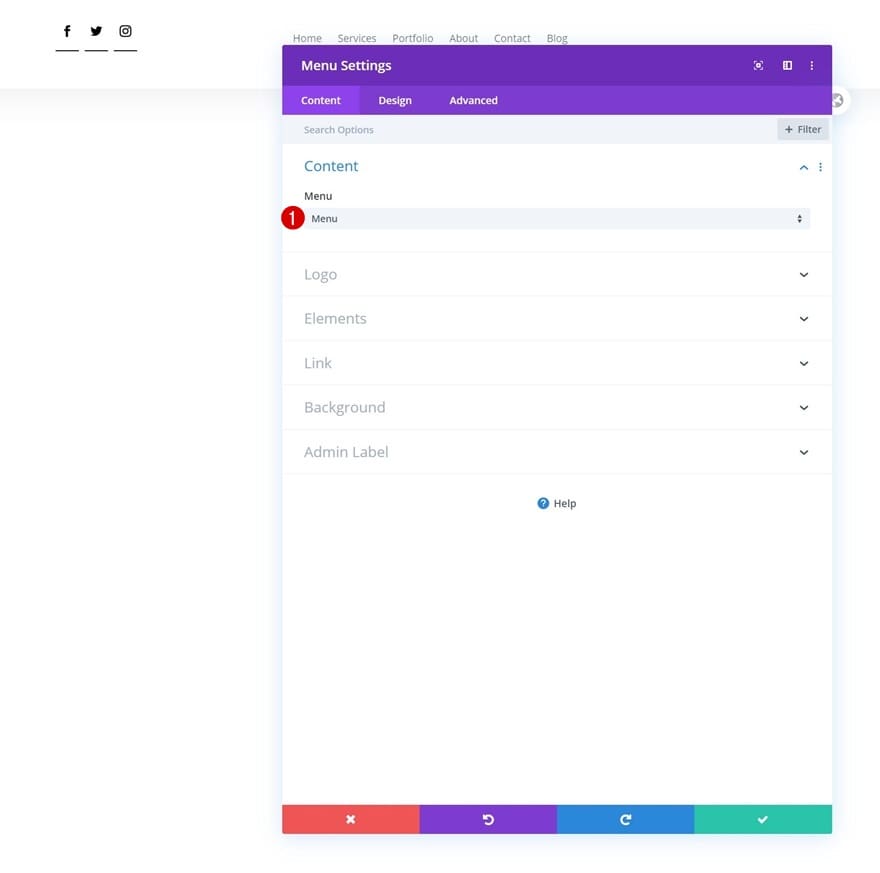 Défininr le contenu module menu divi Défininr le contenu module menu divi