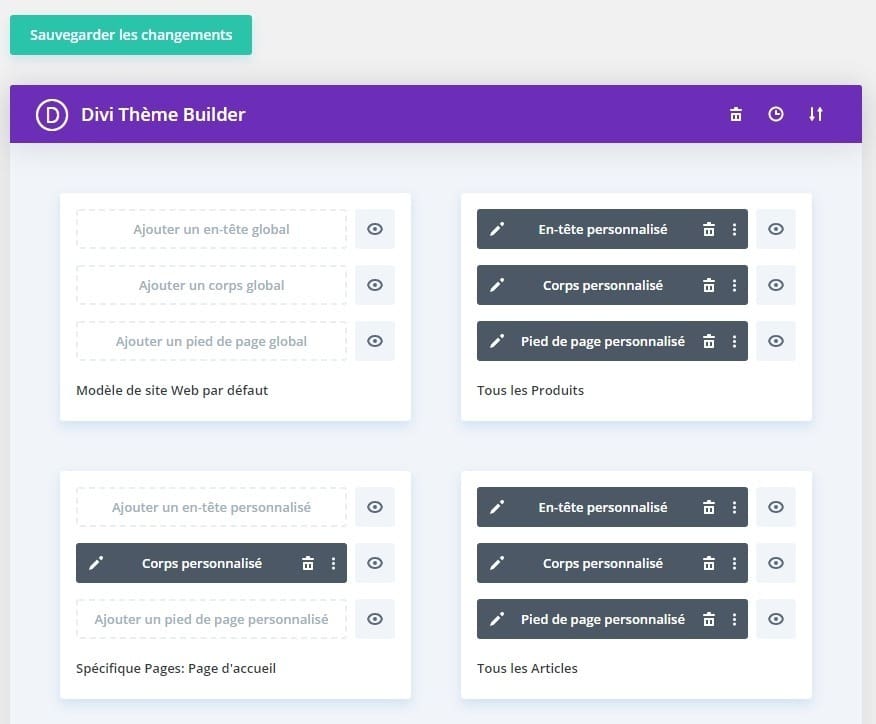 Sauvegarder theme builder divi Sauvegarder theme builder divi