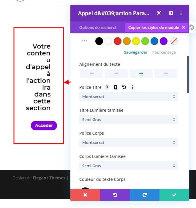 Section module divi Section module divi