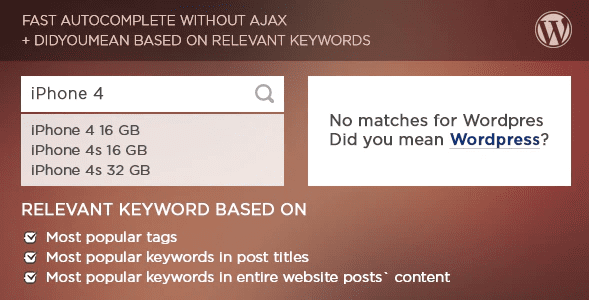 Live search and smart autocomplete for wordpress plugin Live search and smart autocomplete for wordpress plugin