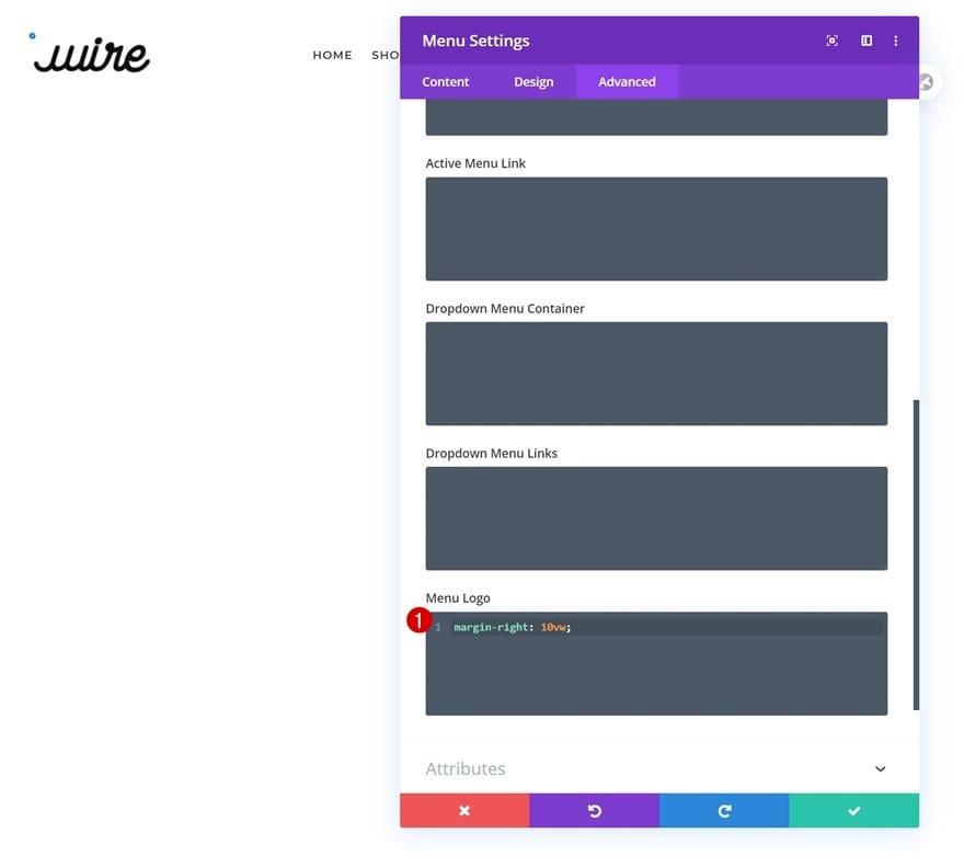 Ajout code css menu divi Ajout code css menu divi