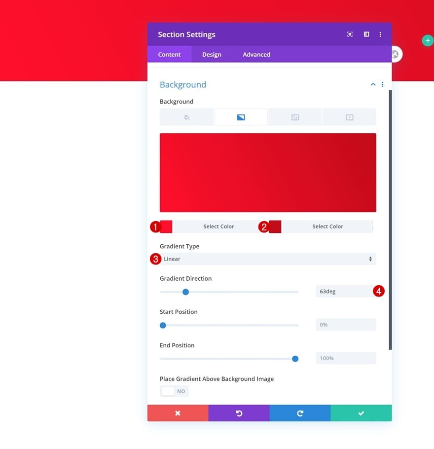 Configuration des sections divi Configuration des sections divi