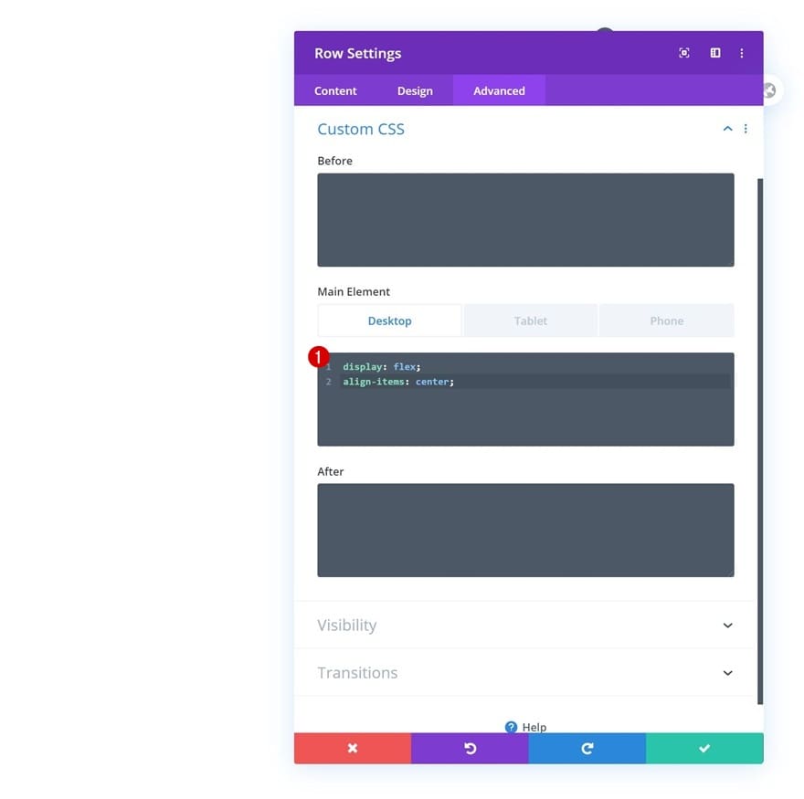 Configuration style ligne divi Configuration style ligne divi