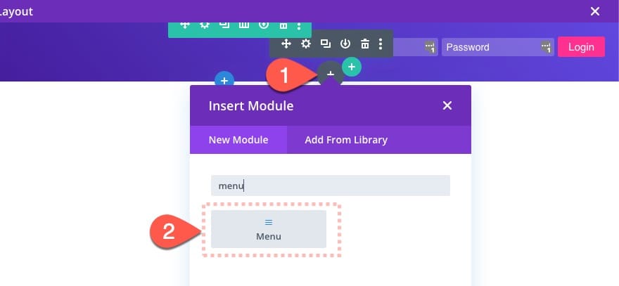Insérer un module menu divi Insérer un module menu divi