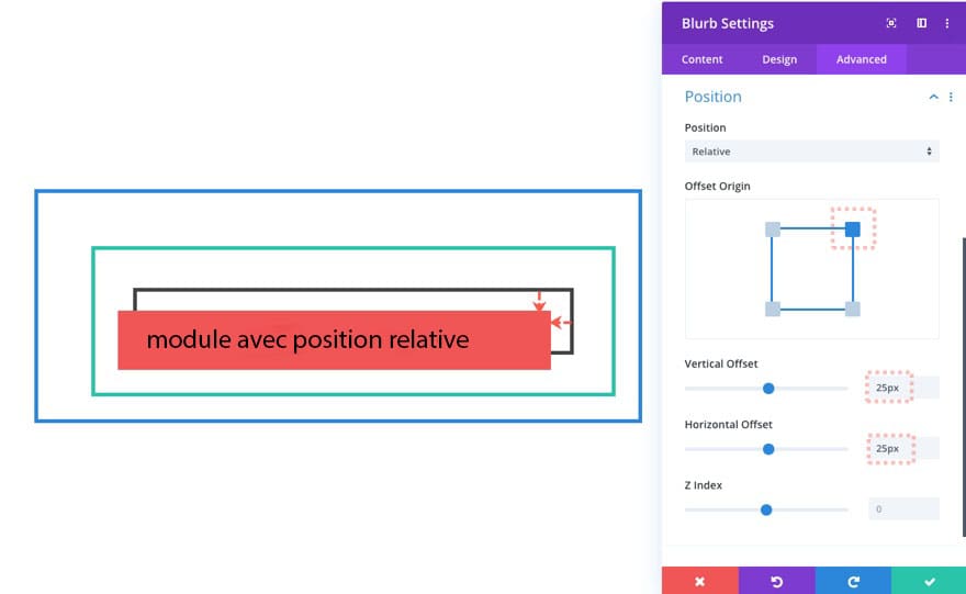 Module avec position relative angle 2 Module avec position relative angle 2