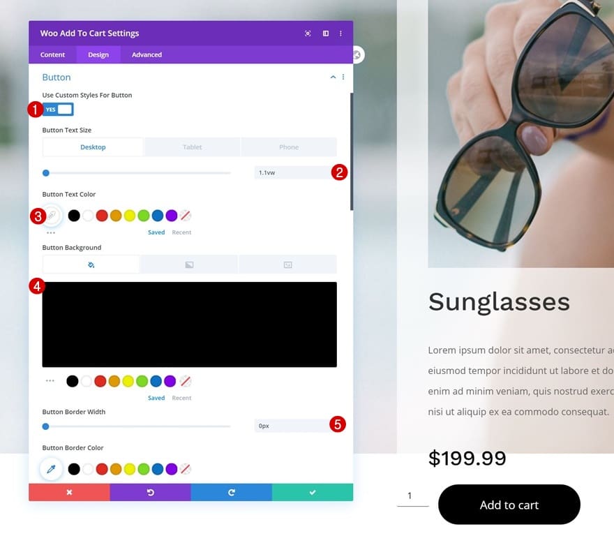 Personnalisation bouton module divi add to cart reglages Personnalisation bouton module divi add to cart reglages