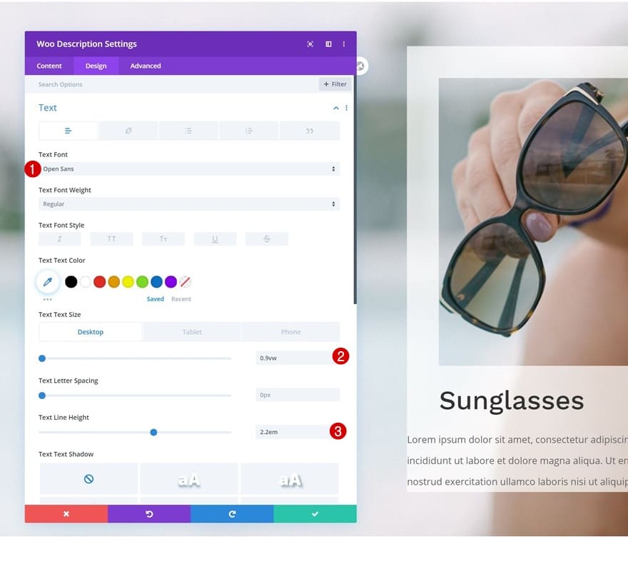 Personnaliser paramètres de texte divi Personnaliser paramètres de texte divi