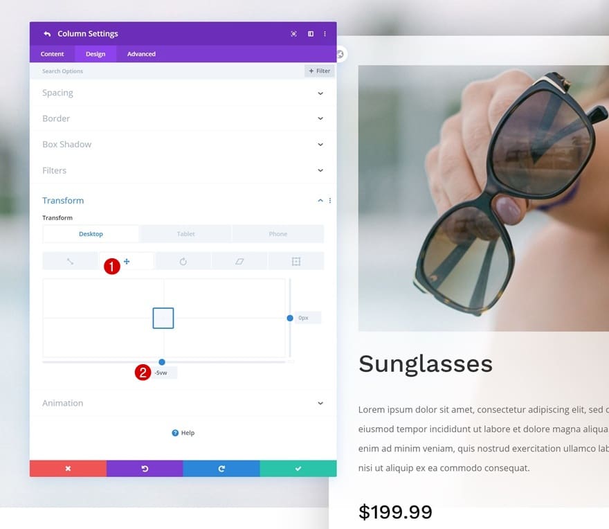 Personnaliser transformation module divi Personnaliser transformation module divi