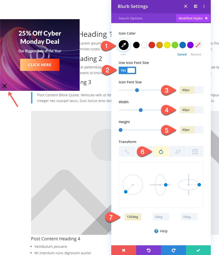 Personnaliser une icone divi Personnaliser une icone divi