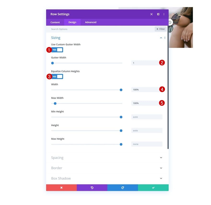Personnalsier la colonne divi Personnalsier la colonne divi