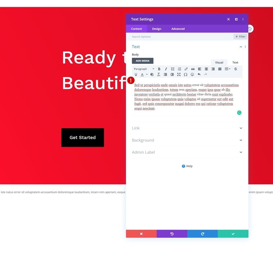 Réglages texte module divi Réglages texte module divi