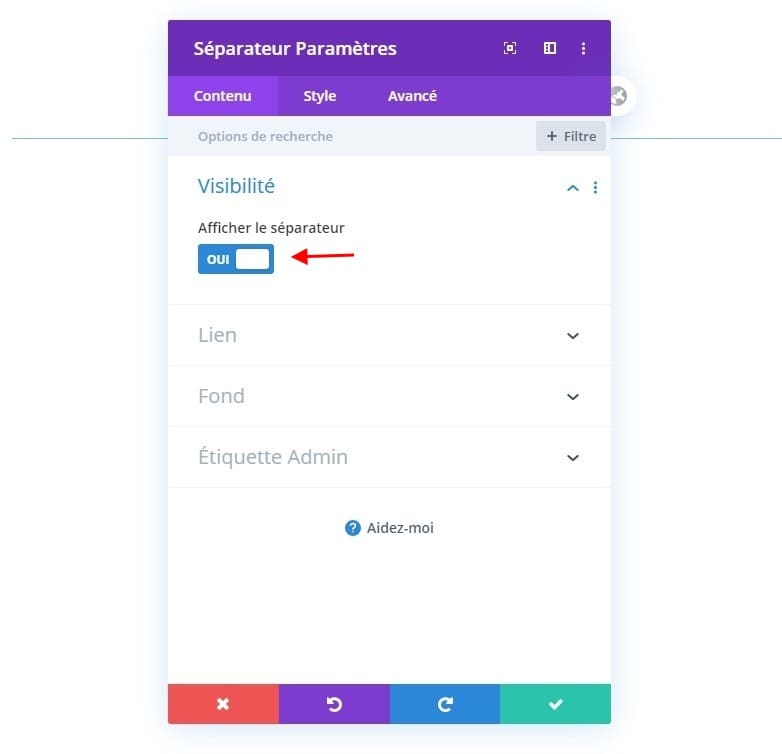Afficher une séparateur divi Afficher une séparateur divi