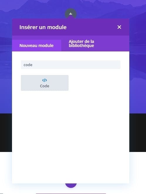 Ajouter module code divi Ajouter module code divi