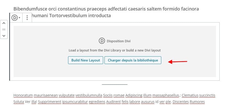 Charger une disposition divi Charger une disposition divi