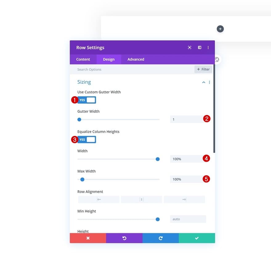Configuration ligne divi Configuration ligne divi