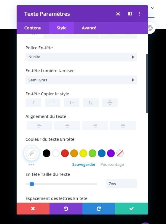 Configuration police divi Configuration police divi