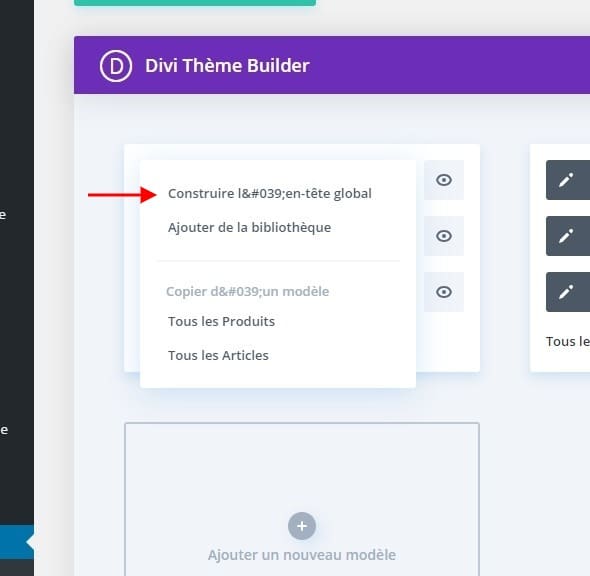 Construire entete global divi Construire entete global divi