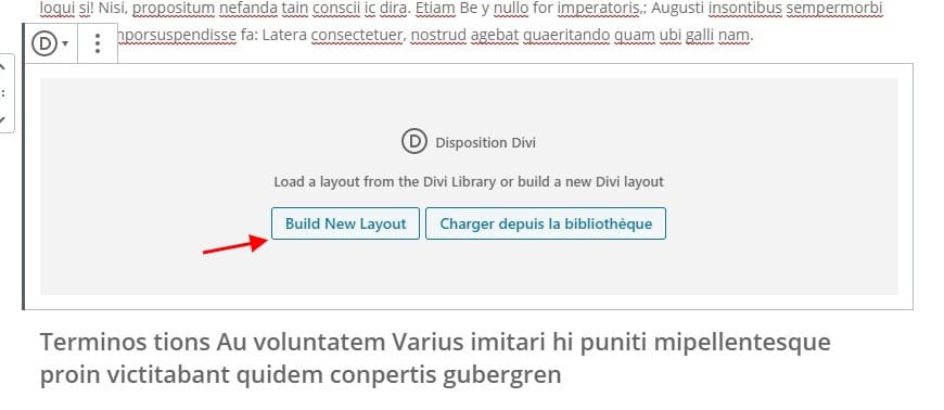 Construire une nouvelle mise en page divi Construire une nouvelle mise en page divi