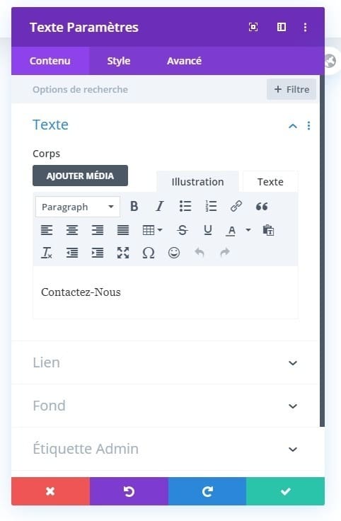 Contactez nous divi module Contactez nous divi module