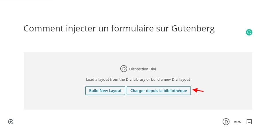 Injecter un formulaire sur gutenberg Injecter un formulaire sur gutenberg