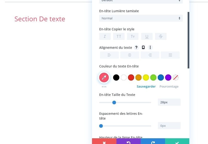 Section de texte divi Section de texte divi